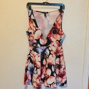 Floral mini dress.
